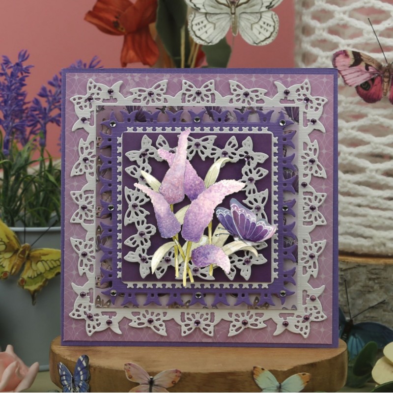3D Cutting Sheet - Precious Marieke - Beautiful Butterfly - Purple