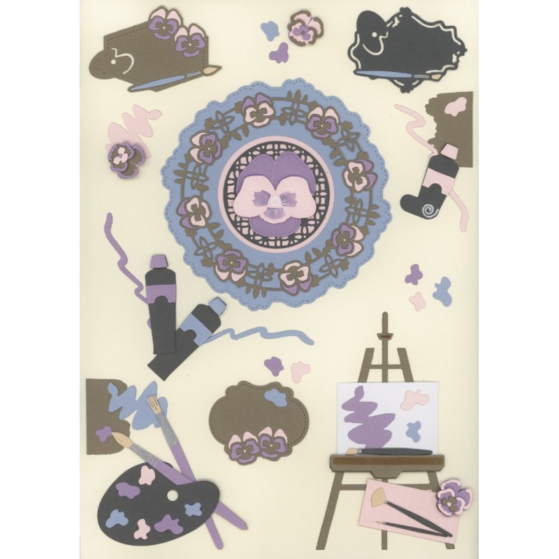 Dies - Precious Marieke - Painted Pansies - Pansies Circle