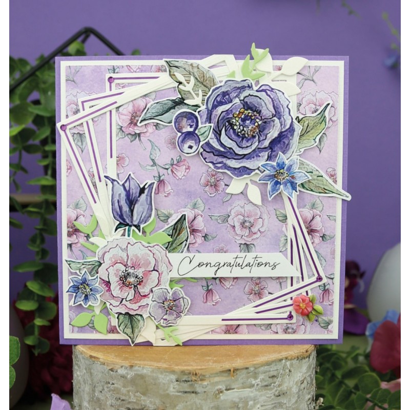 3D Cutting Sheets - Yvonne Creations - Very Purple - Small Elements A