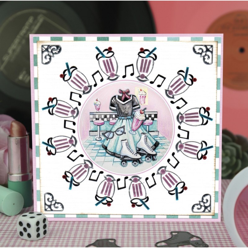 3D Cutting Sheet - Yvonne Creations - Back to the fifties - Drive-In