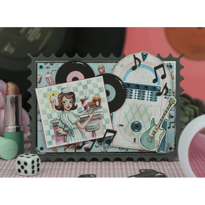 3D Push-Out - Yvonne Creations - Back to the fifties - Burgers