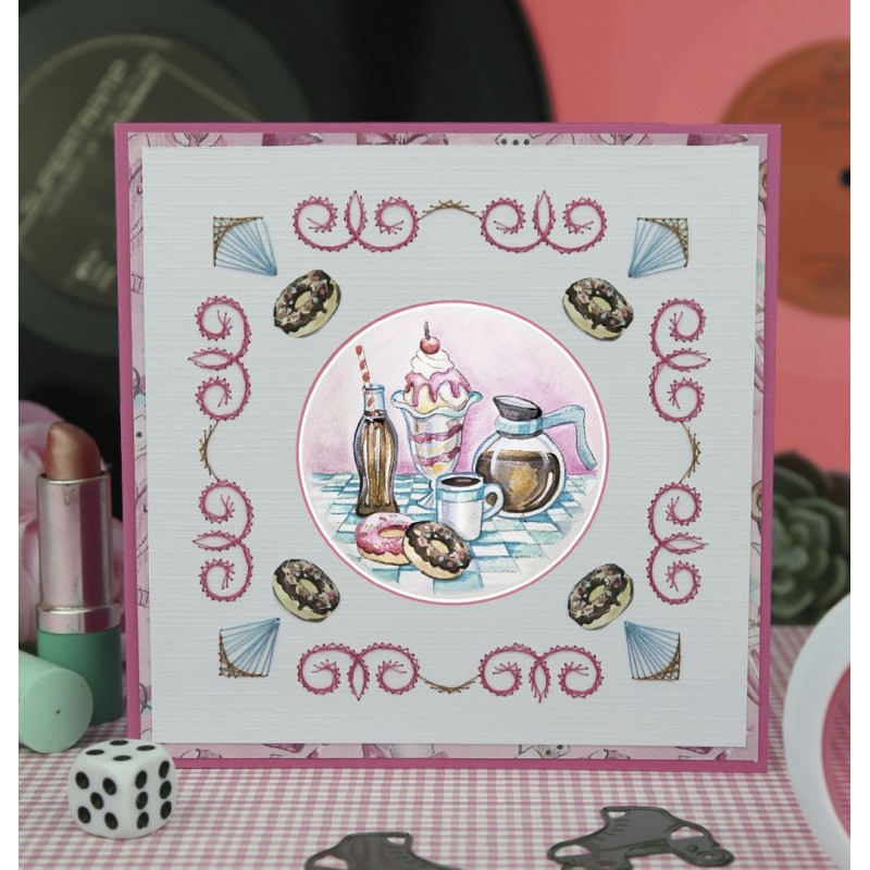 3D Cutting Sheet - Yvonne Creations - Back to the fifties - Burgers