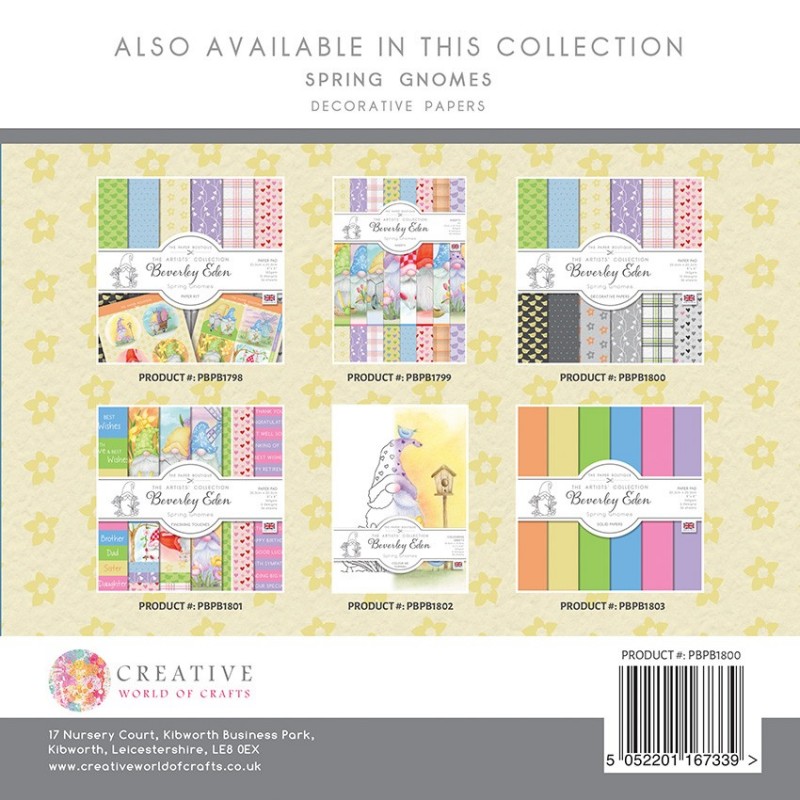The Paper Boutique Spring Gnomes 8x8 Decorative Papers