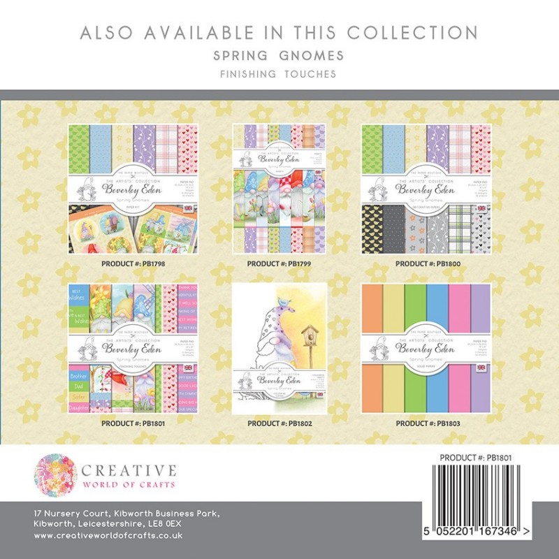 The Paper Boutique Spring Gnomes 8x8 Finishing Touches Pad