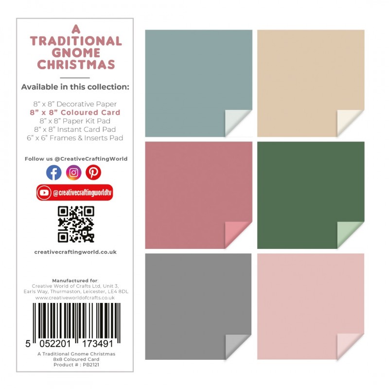 The Paper Boutique A Traditional Gnome Christmas 8x8 Colour Card Pad