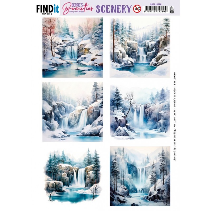 Scenery Push out - Berries Beauties - Waterfall - Square