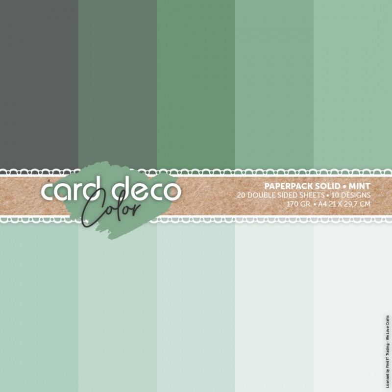 Card Deco Color Paperpack – Solid - Mint - A4