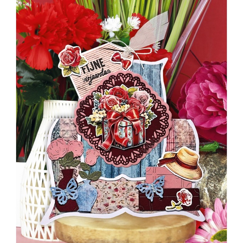 Stencil - Card Deco Essentials - Rose Decorations Suitcase - A5