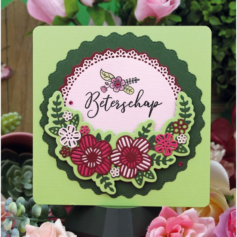 Dies - Amy Design - Pink Florals - Big Floral Circle