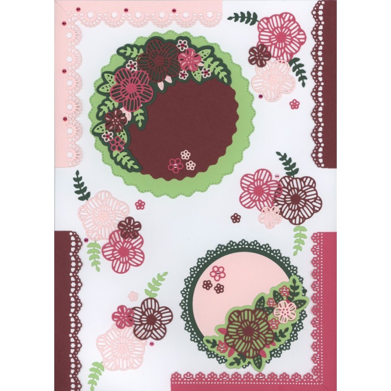 Dies - Amy Design - Pink Florals - Big Floral Circle