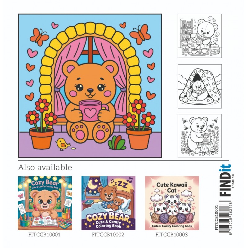 Findit Color - Coloring Book - Cozy Bear 1