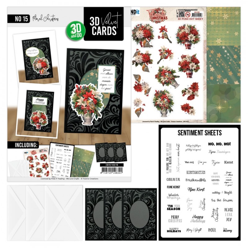 3D Velvet Cards A6 - Floral Christmas 3D Velvet Cards A6 - Floral Christmas