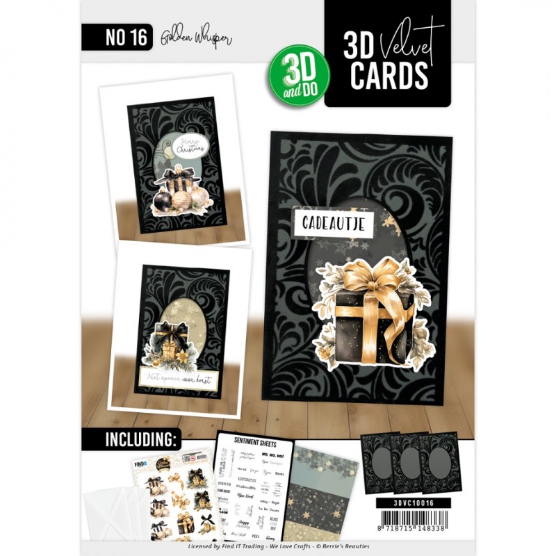 3D Velvet Cards A6 - Golden Whisper