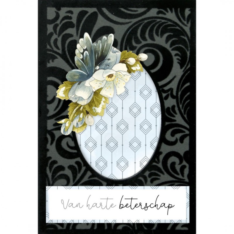 3D Velvet Cards A6 - Wonderful Blue