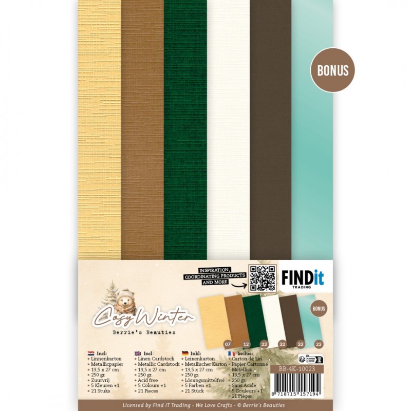 Linen Cardstock Pack - Berries Beauties - Cosy Winter - 4K Linen Cardstock Pack - Berries Beauties - Cosy Winter - 4K