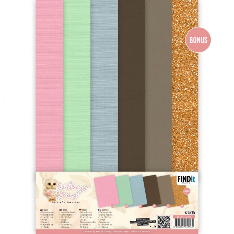 Linen Cardstock Pack - Berries Beauties - Owlways Yours - A4