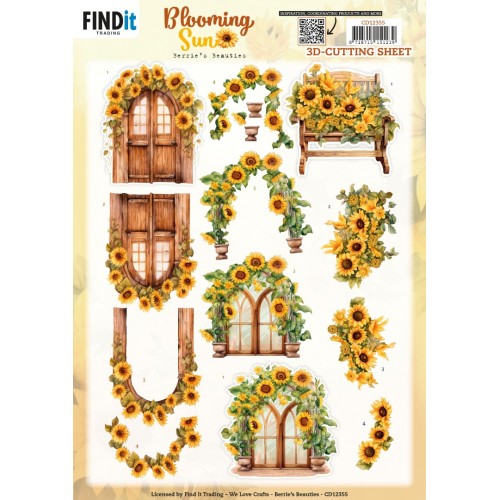 3D Cutting Sheet - Berries Beauties - Blooming sun - Rustic Sunlight
