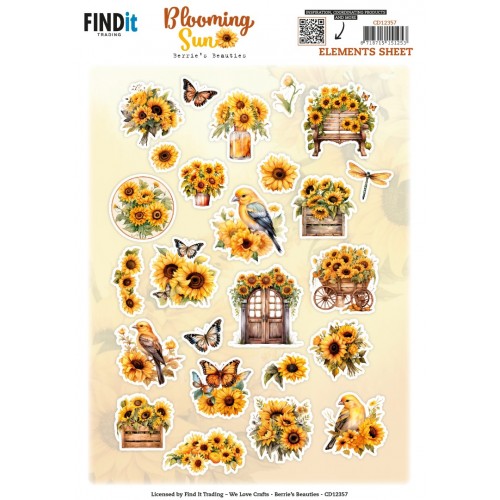 Cutting Sheet - Berries Beauties - Blooming sun - Small Elements