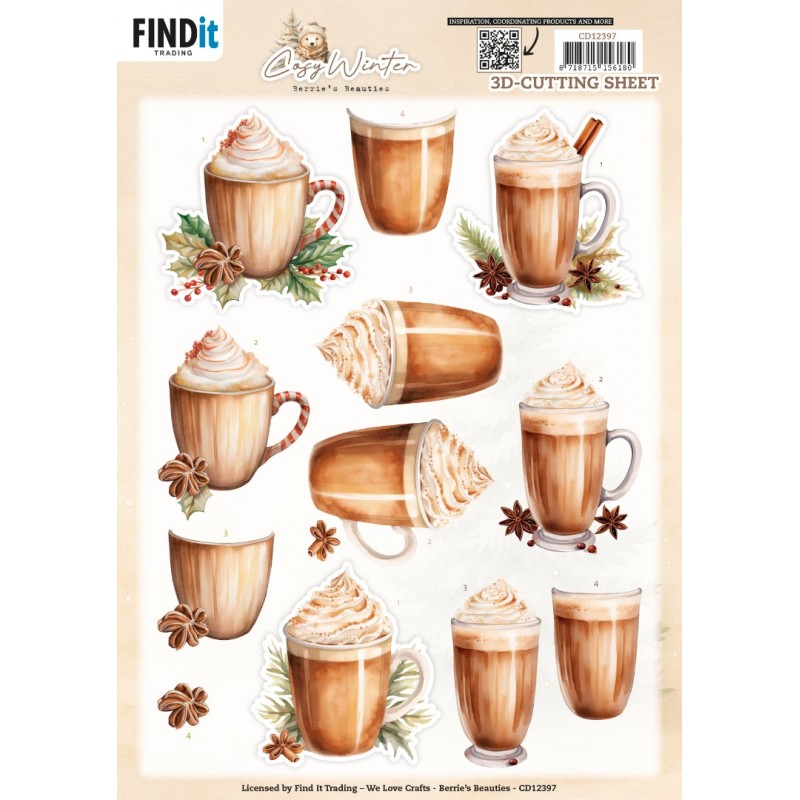 3D Cutting Sheet - Berries Beauties - Cosy WInter - Cosy Drinks 3D Cutting Sheet - Berries Beauties - Cosy WInter - Cosy Drinks