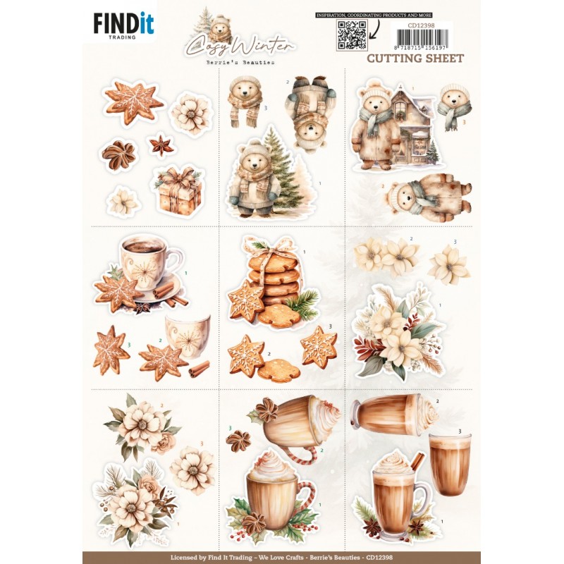 3D Cutting Sheet - Berries Beauties - Cosy WInter - Mini 3D Cutting Sheet - Berries Beauties - Cosy WInter - Mini