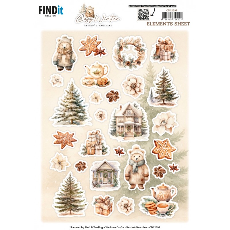 Cutting Sheet - Berries Beauties - Cosy WInter - Small Elements Cutting Sheet - Berries Beauties - Cosy WInter - Small Elements