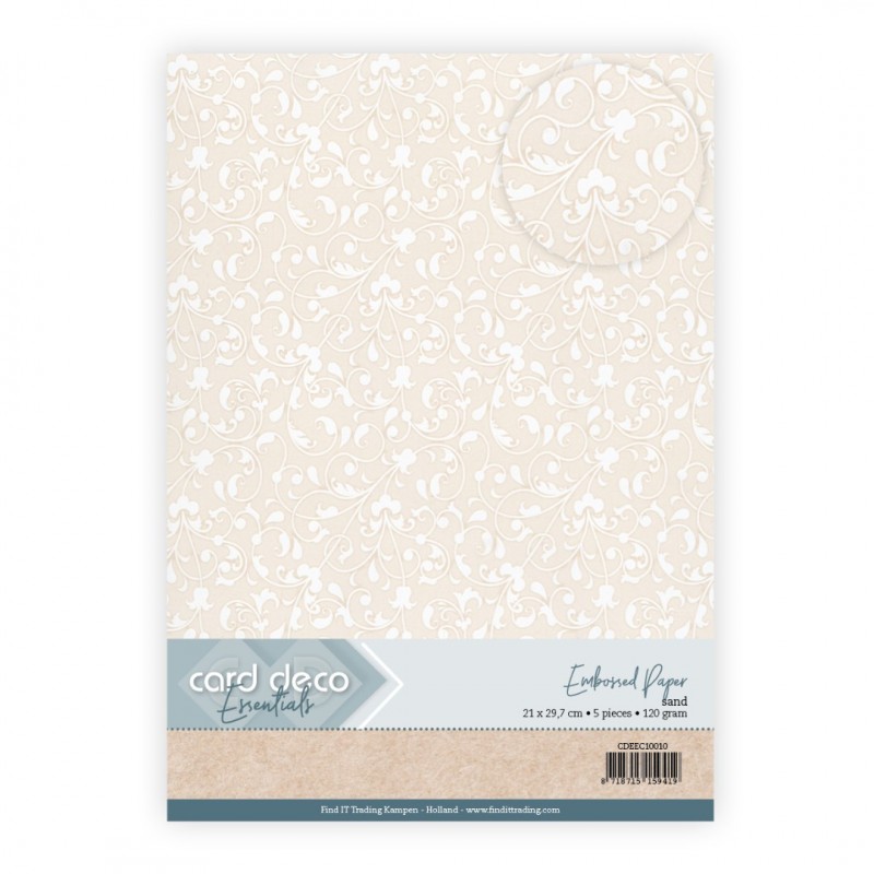 Embossed Paper - Card Deco - Graceful Vines - Sand Embossed Paper - Card Deco - Graceful Vines - Sand