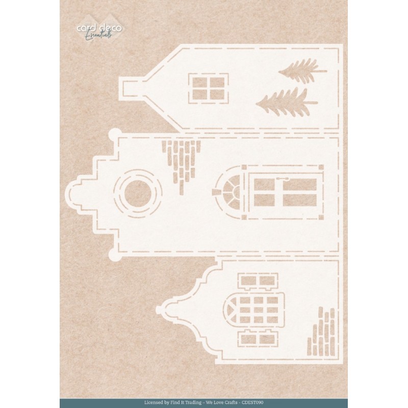 Stencil - Card Deco Essentials - Cosy WInter - Cosy House Card - A4 Stencil - Card Deco Essentials - Cosy WInter - Cosy House Card - A4