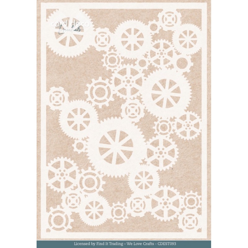 Stencil - Card Deco Essentials - Steampunk - Steampunk Gears - A5 Stencil - Card Deco Essentials - Steampunk - Steampunk Gears - A5