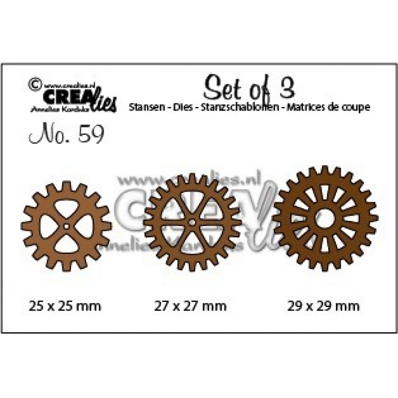 Crealies Die Set – 3x Gears - Cogwheels Crealies Die Set – 3x Gears - Cogwheels