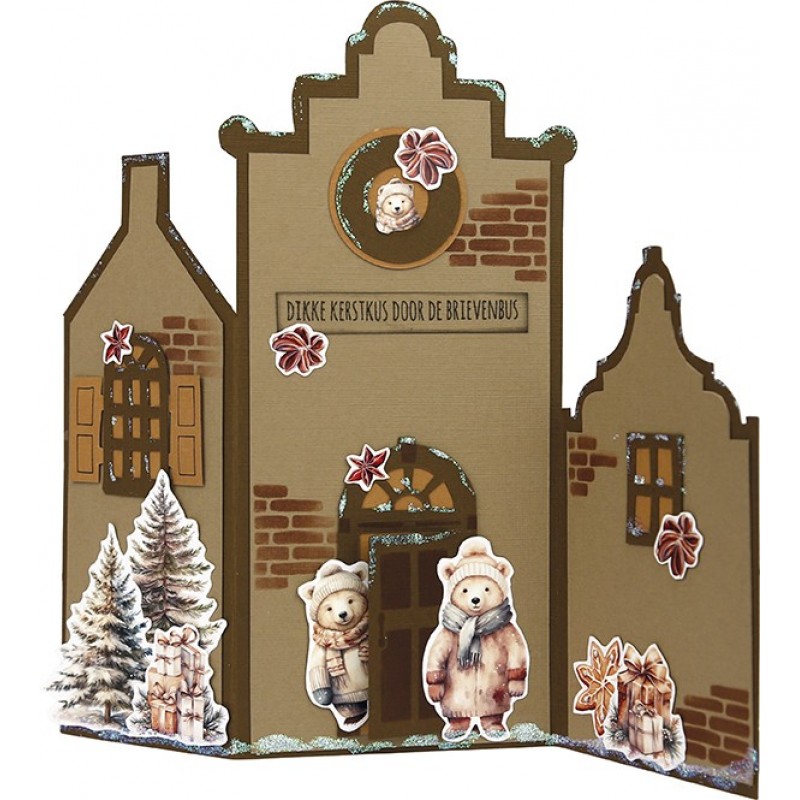 Stencil - Card Deco Essentials - Cosy WInter - Cosy House Card - A4