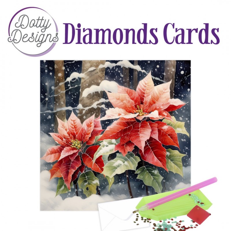 Dotty Designs Diamond Cards - Poinsettia Dotty Designs Diamond Cards - Poinsettia