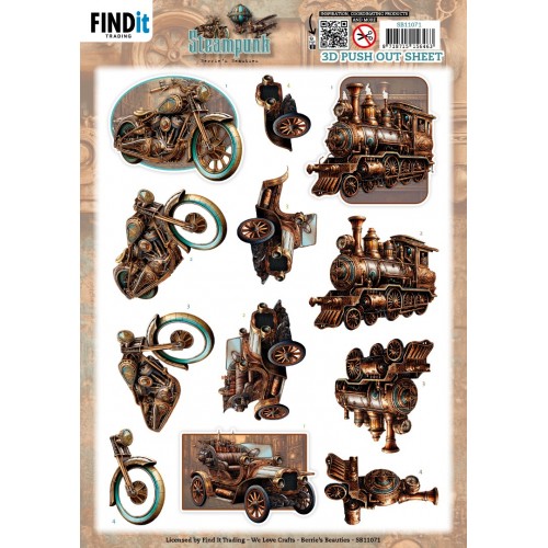 3D Pushout Sheet - Berries Beauties - Steampunk - Vehicles