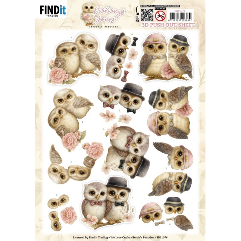 3D Pushout Sheet - Berries Beauties - Owlways Yours - Devotion