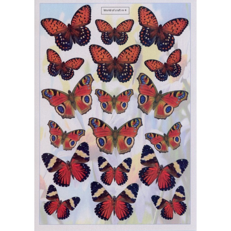 Cutting Sheet - WOC - nr 04 - Red Butterflies