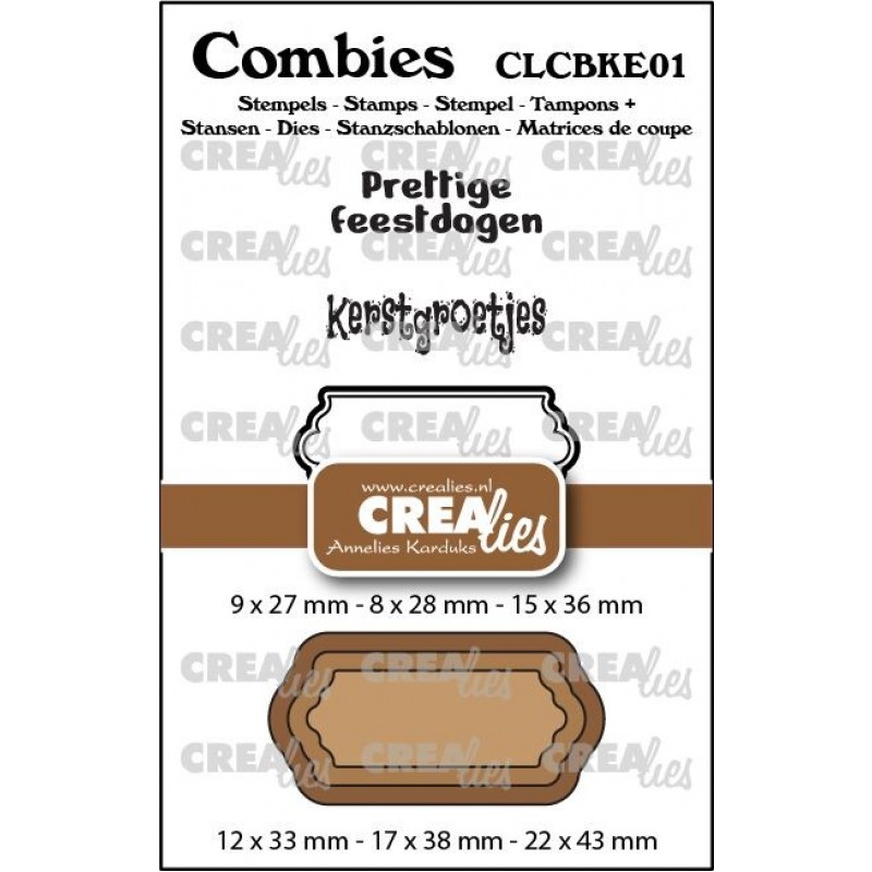Combies Stempelsset Kerst 01: 2 teksten + 1 tag/label
