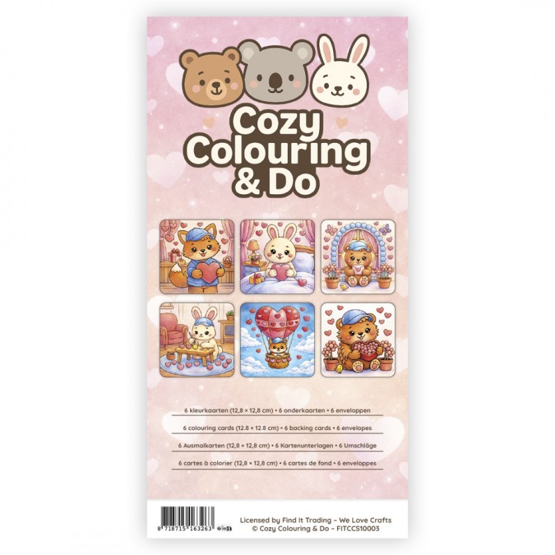 SET Hobbyjournaal 251 - Findit Color - Cozy Colouring Cards Set - Cozy Day Love