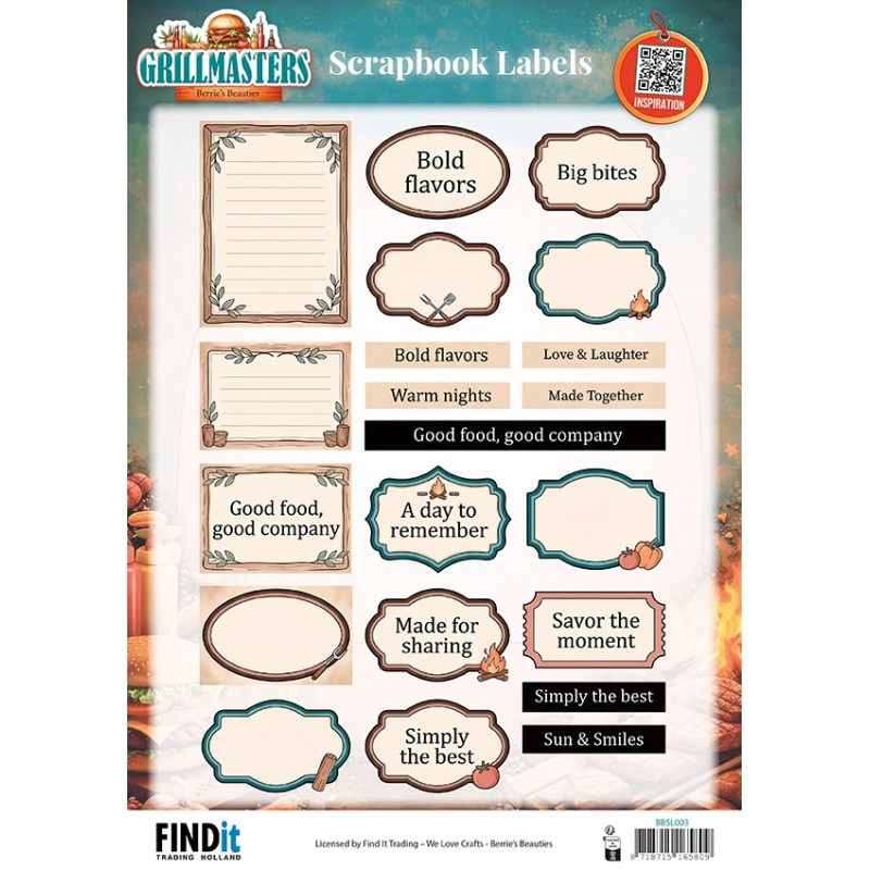 Berrie's Beauties Scrapbook Labels - Grillmasters - EN Berrie's Beauties Scrapbook Labels - Grillmasters - EN