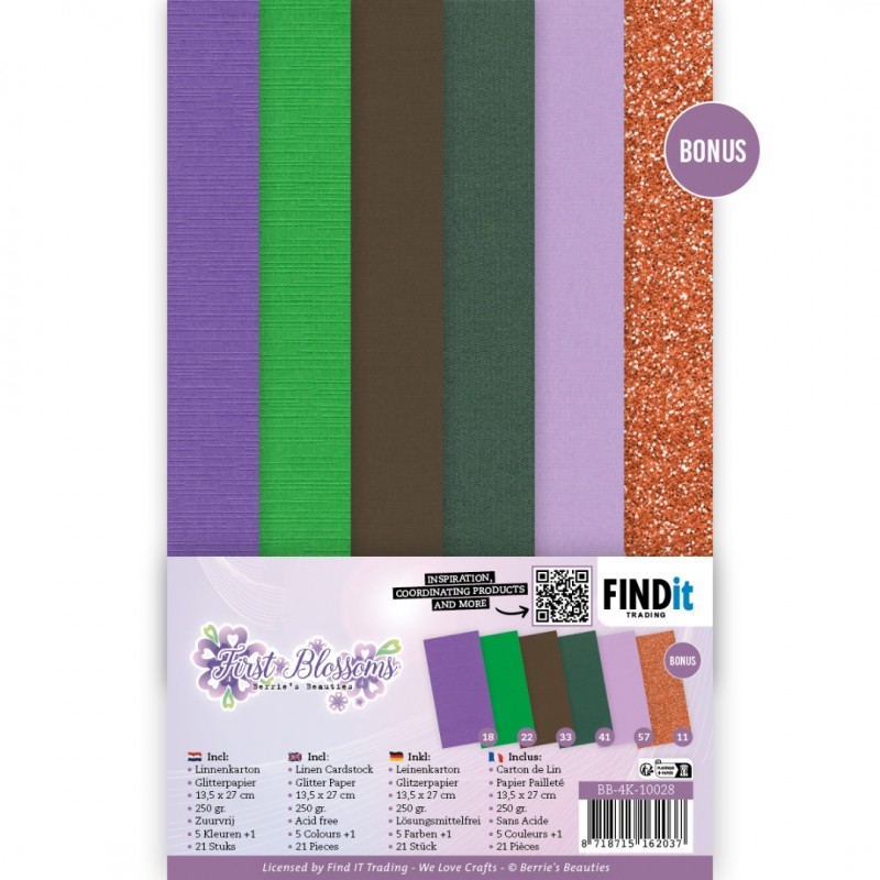 Linen Cardstock Pack - Berries Beauties - First Blossoms - 4K