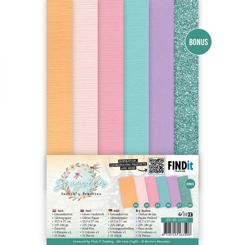 Linen Cardstock Pack - Berries Beauties - Dragonflies - 4K Linen Cardstock Pack - Berries Beauties - Dragonflies - 4K