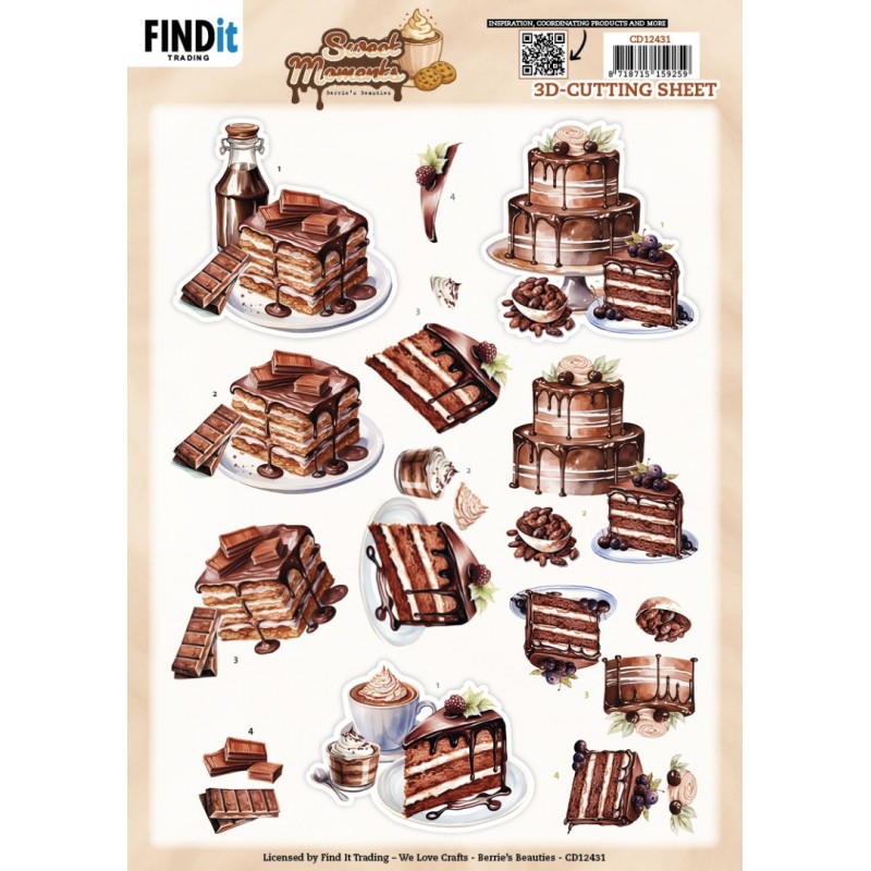 3D Cutting Sheet - Berries Beauties - Sweet Moments - Baked with love