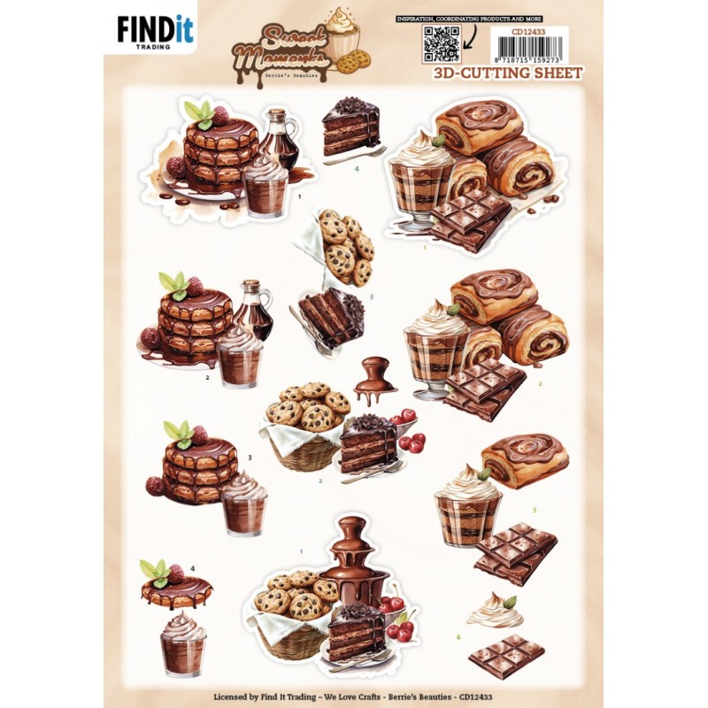 3D Cutting Sheet - Berries Beauties - Sweet Moments - Sugar Treats