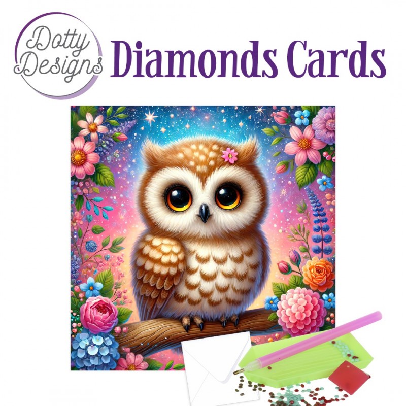 Doty Designs Diamond Cards - Starlight Blossom Owl