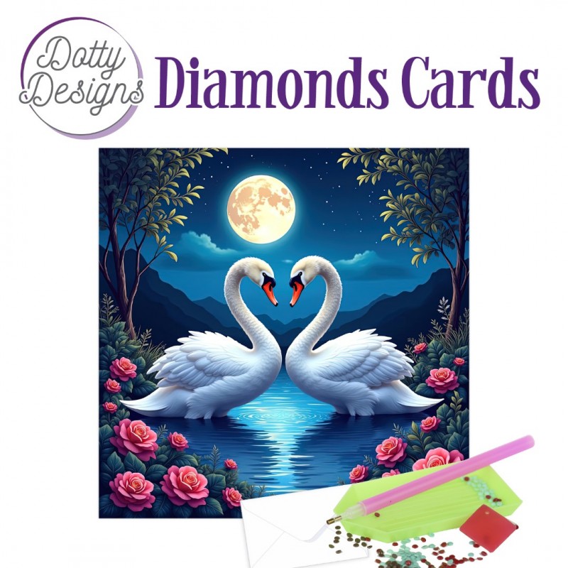 Dotty Designs Diamond Cards - Swans