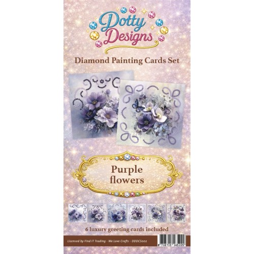 Dotty Design - Diamond Card Set - Purple Flowers & Butterflies