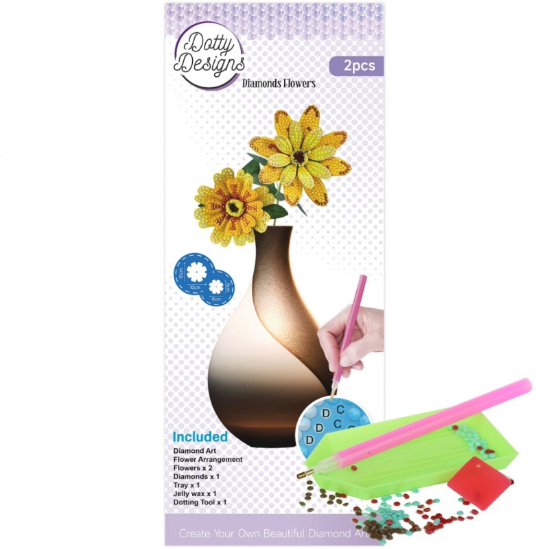 Diamond Flower Set - Yellow Gerbera Bouquet