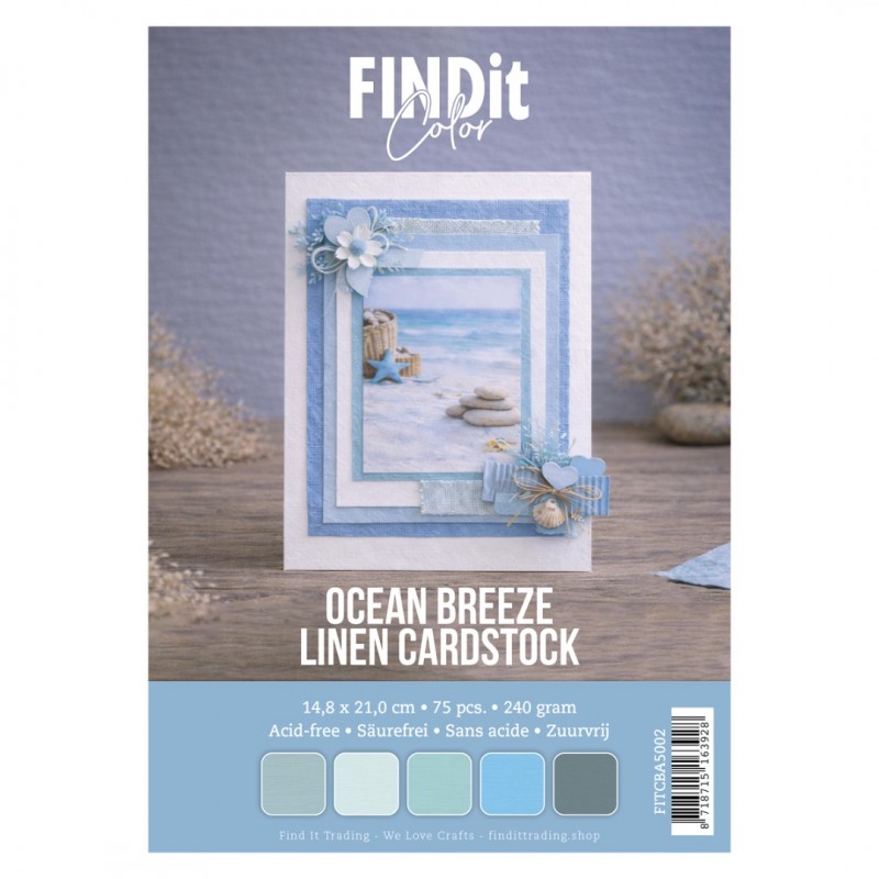 Find It Color - Linen Cardstock Pack A5 - Ocean Breeze Find It Color - Linen Cardstock Pack A5 - Ocean Breeze