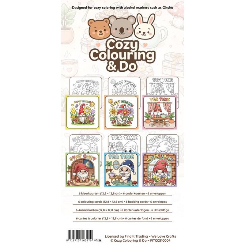 Findit Color - Cozy Colouring Cards Set - Happy Gnomes Findit Color - Cozy Colouring Cards Set - Happy Gnomes