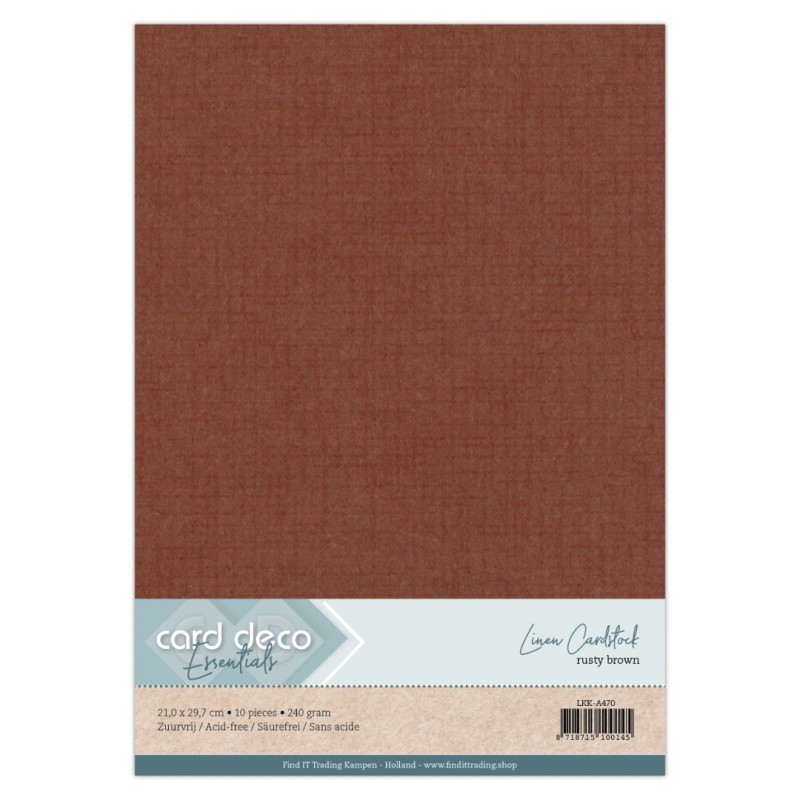 Linen Cardstock - A4 - Rusty Brown