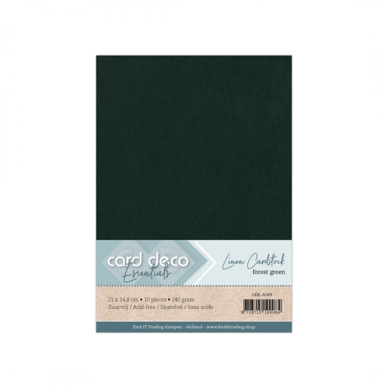 Linen Cardstock - A5 - Forest Green
