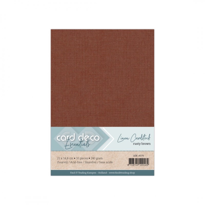 Linen Cardstock - A5 - Rusty Brown
